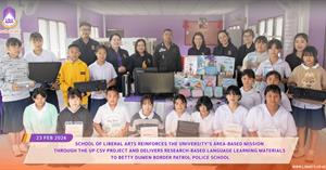 School of Liberal Arts Reinforces the University’s Area-Based Mission  through the UP CSV Project and Delivers Research-Based Language Learning Materials  to Betty Dumen Border Patrol Police School