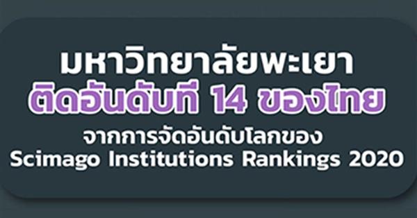 University of Phayao have been ranked as 14th by Scimago institutions Rankings 2020