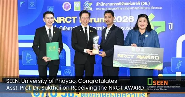 SEEN, University of Phayao, Congratulates Asst. Prof. Dr. Sukthai on Receiving the NRCT AWARD