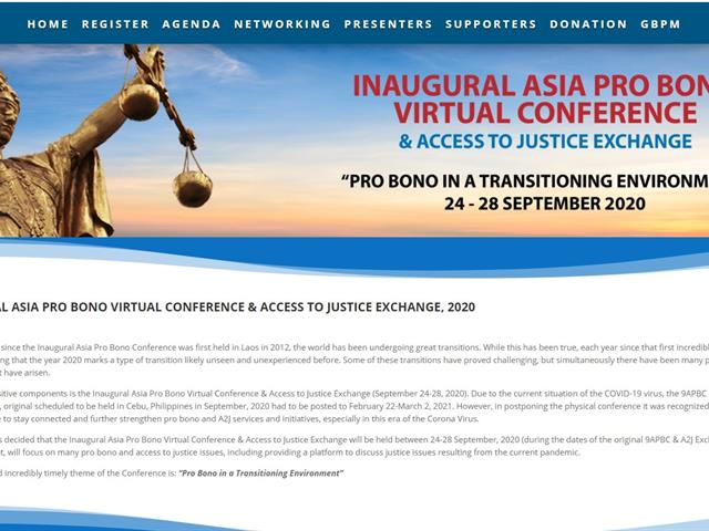 คณบดีคณะนิติศาสตร์ มหาวิทยาลัยพะเยา ได้เข้าร่วมและเป็นหนึ่งในผู้บรรยายในหัวข้อ “Fundamentals of Pro Bono”  ในการสัมมนาออนไลน์ Inaugural Asia Pro Bono Virtual Conference & Access to Justice Exchange (APBC & A2J Exchange)