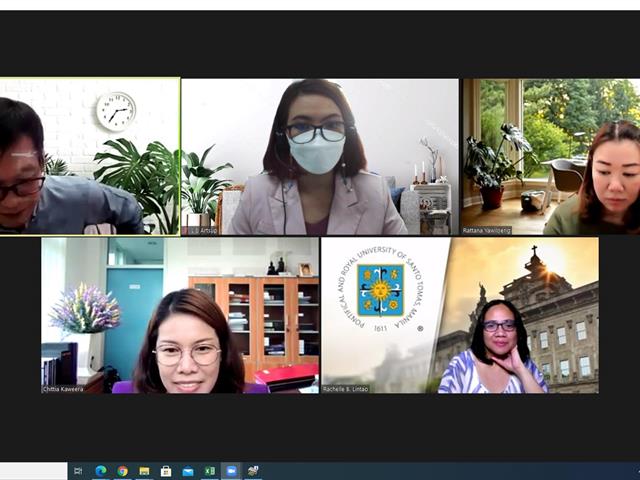 คณะศิลปศาสตร์ ประชุมออนไลน์เพื่อหารือความร่วมมือกับ University of Santo Tomas, Phillipines