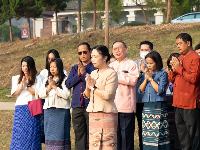 พิธีตักน้ำและเจริญพระพุทธมนต์น้ำสรงองค์พระธาตุจอมทอง เนื่องในประเพณีแห่ผ้าห่มพระธาตจอมทอง มหาวิทยาลัยพะเยา ประจำปี ๒๕๖๖
