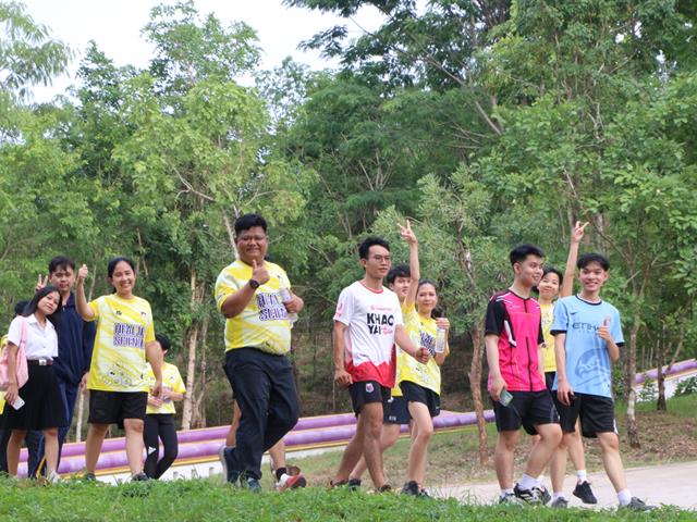 คณะสาธารณสุขศาสตร์ จัดกิจกรรม "เดิน-วิ่ง เส้นทางสายมู" และกิจกรรม "Aerobic Dance I เต้นแอโรบิค" ภายใต้โครงการเสริมสร้างสุขภาวะภายในองค์กร (1 ส่วนงาน 1 โปรแกรม) Project : Good Health Well - Being