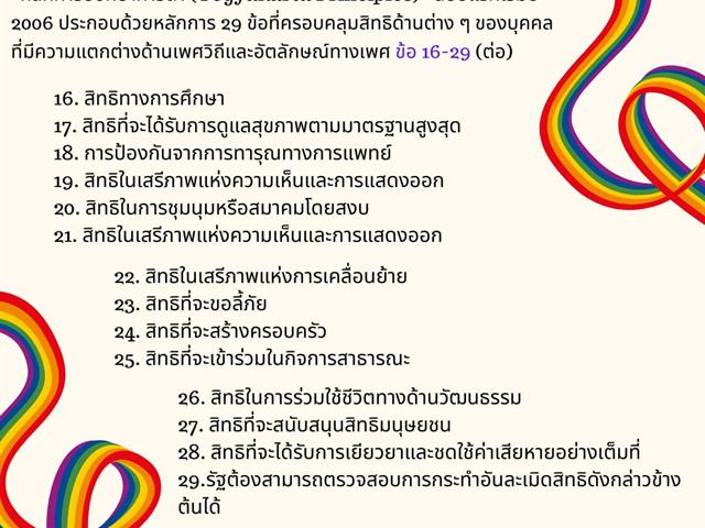 หลักการยอกยากาตาร์ (Yogyakarta Principles) ว่าด้วยการใช้กฎหมายสิทธิมนุษยชนระหว่างประเทศในประเด็นวิถีทางเพศและอัตลักษณ์ทางเพศ