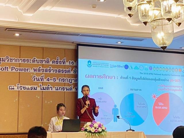 นิสิตหลักสูตรสาธารณสุขศาสตรบัณฑิต สาขาวิชาอนามัยชุมชน คณะสาธารณสุขศาสตร์เข้าร่วมนำเสนอผลงานวิจัย