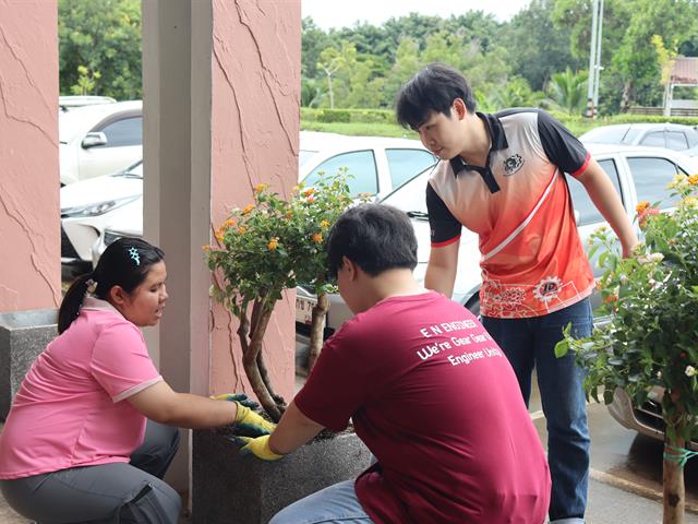 ‘วิศวะ’ เพิ่มพื้นที่สีเขียวปรับปรุงภูมิทัศน์รับหน้าฝน