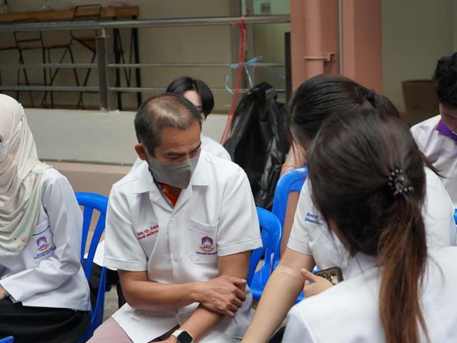 AHS Hall as a venue for Blood Donation Scheme with the quote of “SLF; Unite for Blood, Give blood, Give life, 12th anniversary”