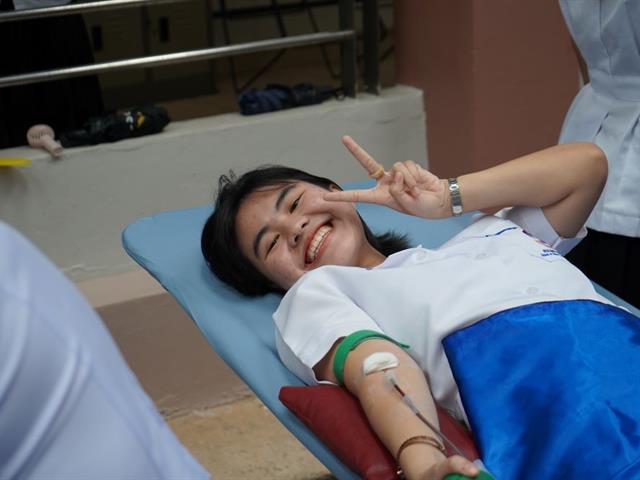 AHS Hall as a venue for Blood Donation Scheme with the quote of “SLF; Unite for Blood, Give blood, Give life, 12th anniversary”