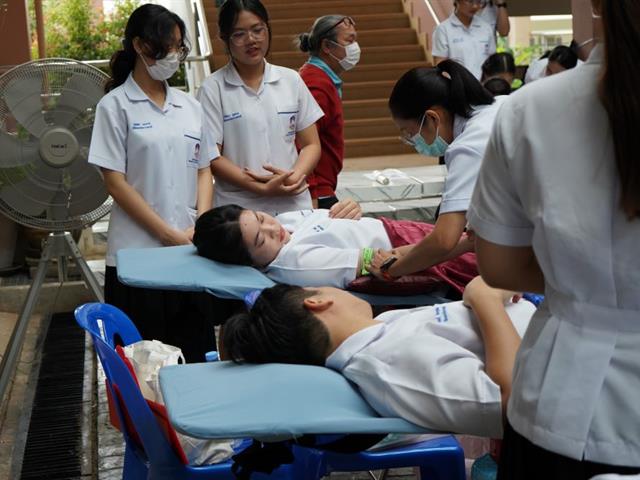 AHS Hall as a venue for Blood Donation Scheme with the quote of “SLF; Unite for Blood, Give blood, Give life, 12th anniversary”