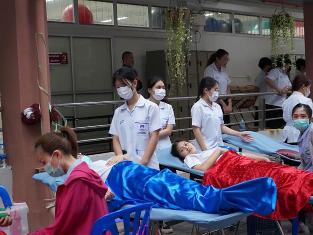 AHS Hall as a venue for Blood Donation Scheme with the quote of “SLF; Unite for Blood, Give blood, Give life, 12th anniversary”