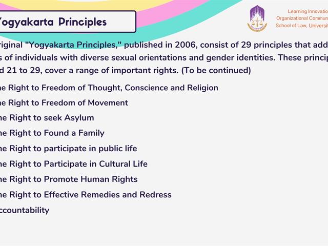 Laws in Pride Month Part 2: The Yogyakarta Principles on the Use of International Human Rights Law Concerning Sexual Orientation and Gender Identity