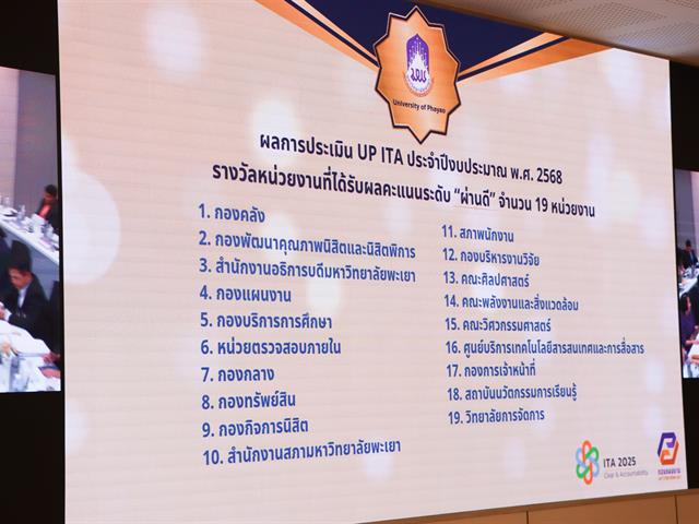 กองแผนงาน จัดประชุมคณะกรรมการดำเนินงานบริหารความเสี่ยงฯ ครั้งที่ 16 (2/2568) พร้อมมอบเกียรติบัตรแก่หน่วยงานที่มีผลการประเมิน UP ITA ปีงบประมาณ พ.ศ. 2568 เป็นไปตามเกณฑ์ฯ
