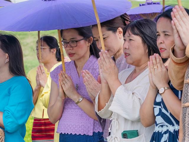 คณะวิศวกรรมศาสตร์ เข้าร่วมพิธีสักการะพระบรมสารีริกธาตุ และพิธีตักน้ำเจริญพระพุทธมนต์น้ำสรงพระธาตุจอมทอง