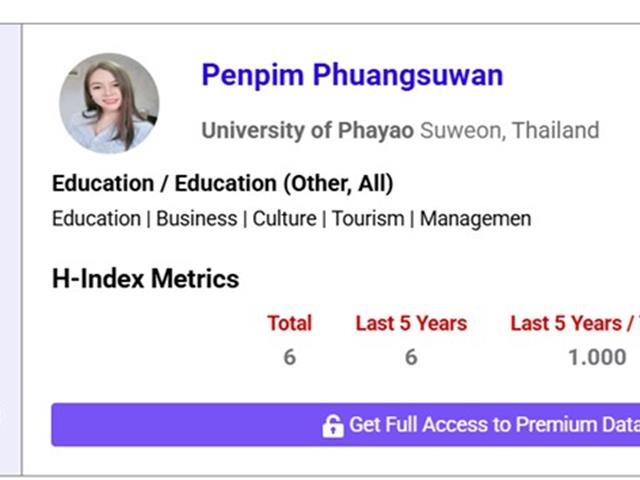นักวิจัยวิทยาลัยการจัดการ มหาวิทยาลัยพะเยา ได้รับการจัดอันดับ นักวิจัยที่มีศักยภาพ ระดับมหาวิทยาลัย ระดับประเทศ และระดับโลก จากฐานข้อมูล AD Scientific Index 2026