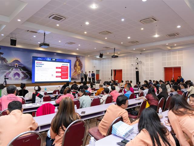 วันที่ 18 กันยายน 2568 กองบริหารงานวิจัย มหาวิทยาลัยพะเยา จัดกิจกรรม Pitching การประกวดรางวัลสนับสนุนพื้นที่การเรียนรู้ (Learning Space for SDGs 2025) 