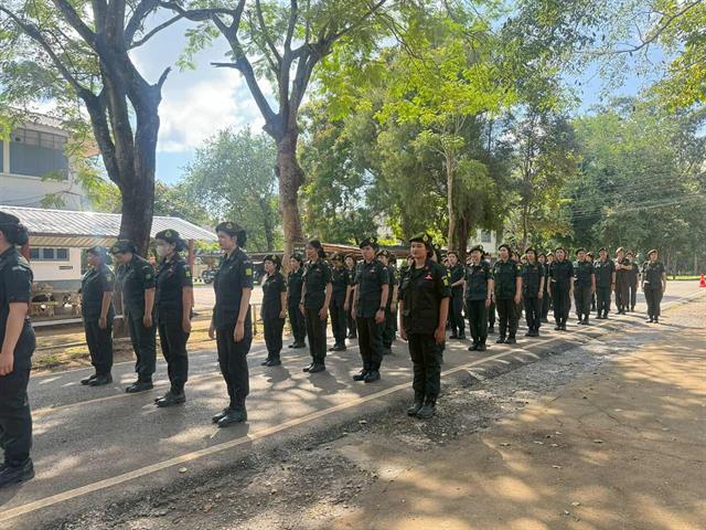 หน่วยวิชาทหาร นำนักศึกษาวิชาทหารเข้ารับการฝึกภาคปกติ 