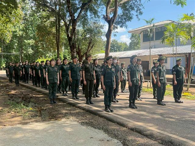 หน่วยวิชาทหาร นำนักศึกษาวิชาทหารเข้ารับการฝึกภาคปกติ 