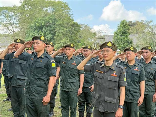 หน่วยวิชาทหาร นำนักศึกษาวิชาทหารเข้ารับการฝึกภาคปกติ 