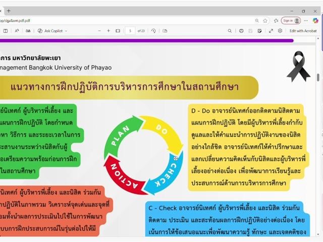 วิทยาลัยการจัดการ การปฐมนิเทศการฝึกปฏิบัติวิชาชีพบริหารในสถานศึกษา ของวิทยาลัยการจัดการ มหาวิทยาลัยพะเยา ภาคเรียนที่ 2/2568