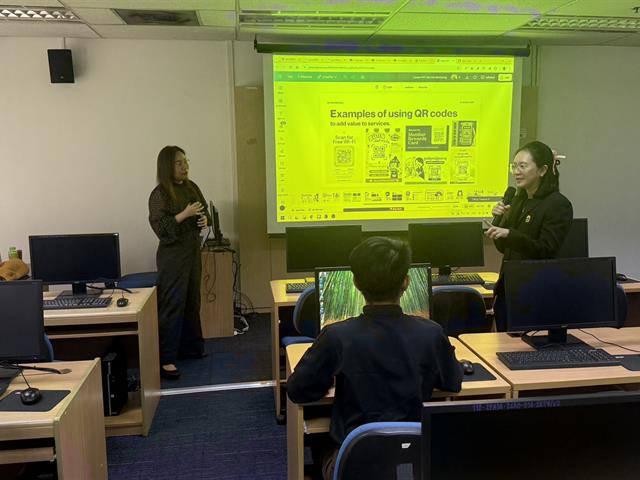 วิทยาลัยการจัดการ หลักสูตรบริหารธุรกิจมหาบัณฑิค จัดบรรยาย หัวข้อ การตลาดสินค้าบริการ  และ Workshop: การออกแบบและสร้าง QR Code เพื่อเพิ่มมูลค่าบริการ