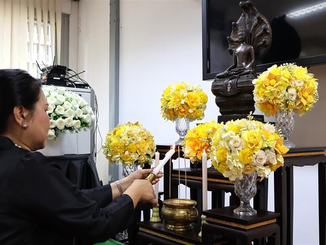 วิทยาลัยการจัดการ จัดพิธีบำเพ็ญกุศลสตมวาร ๑oo วัน เพื่อถวายเป็นพระราชกุศลแด่สมเด็จพระนางเจ้าสิริกิติ์ พระบรมราชินีนาถ พระบรมราชชนนีพันปีหลวง