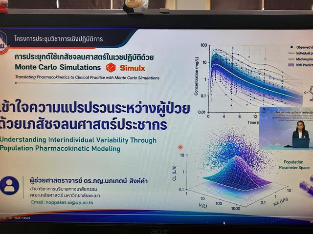 โครงการประชุมวิชาการเชิงปฏิบัติการ การประยุกต์ใช้เภสัชจลนศาสตร์ในเวชปฏิบัติด้วย Monte Carlo Simulations