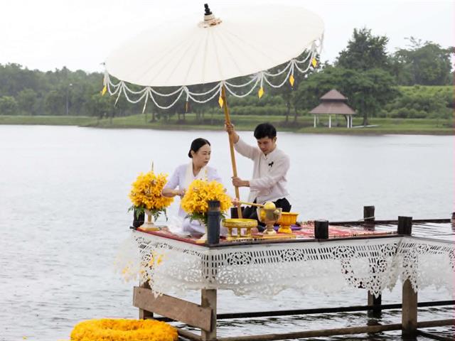 พิธีตักน้ำและเจริญพระพุทธมนต์น้ำสรงองค์พระธาตุจอมทอง เนื่องในประเพณีแห่ผ้าห่มพระธาตจอมทอง มหาวิทยาลัยพะเยา ประจำปี ๒๕๖๙